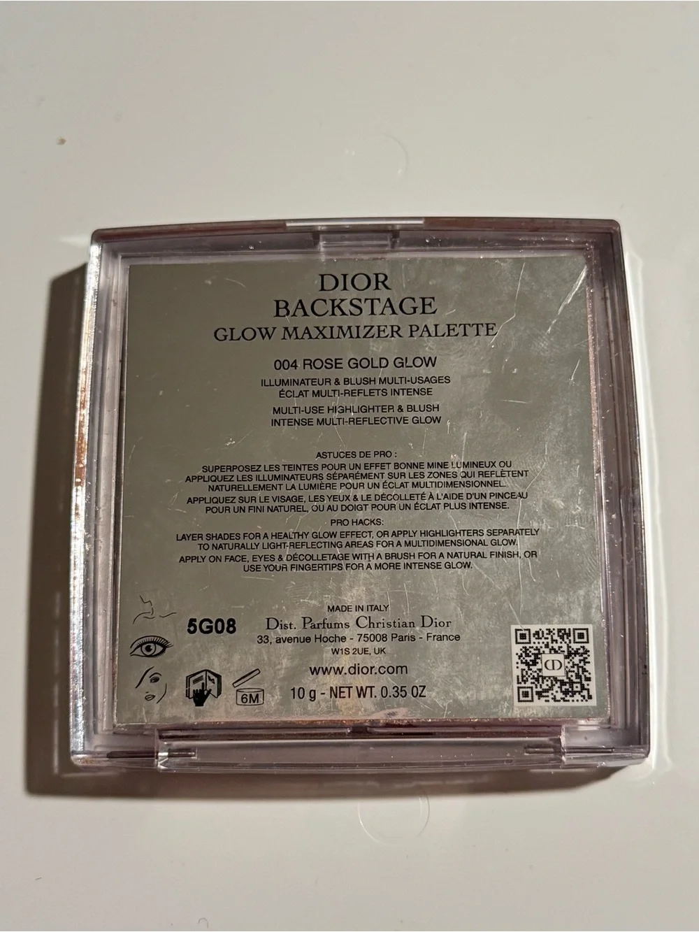 Dior Backstage Glow Maximizer Palette 004 Rose Gold Glow Imperfect